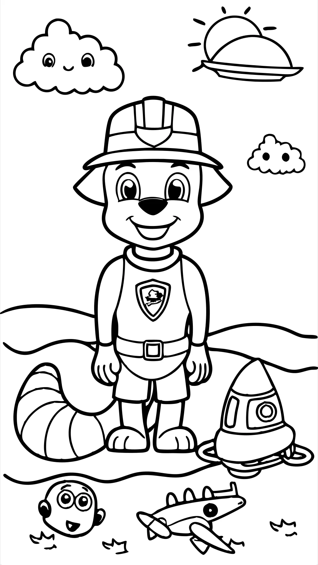 paw patrol zuma coloring page